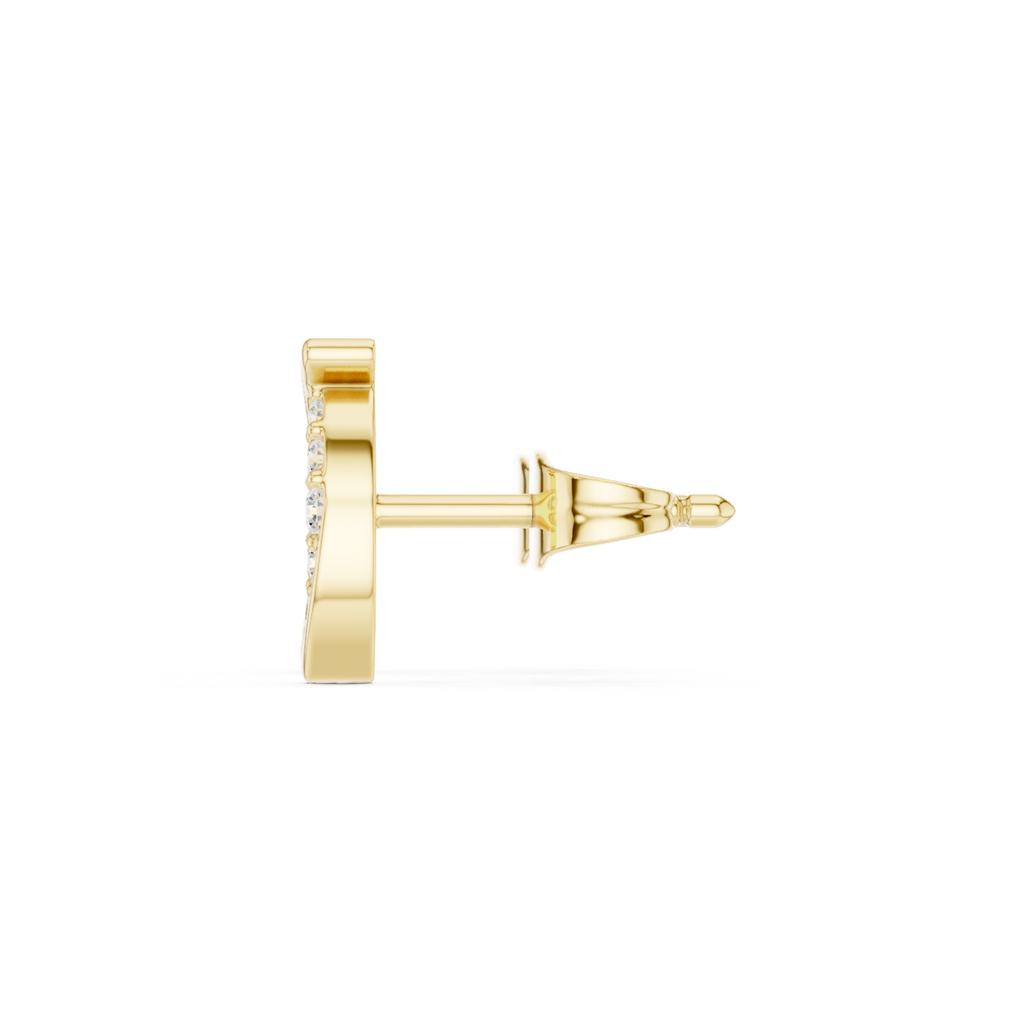 Round Cut Lab Grown Diamond Stud Earrings in Yellow Gold