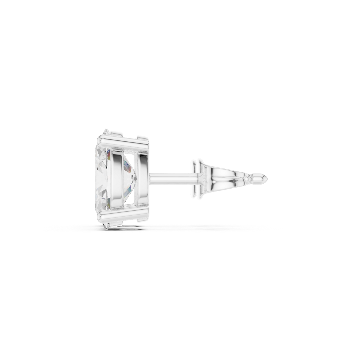 Oval Cut Lab Grown Diamond Stud Earrings in White Gold