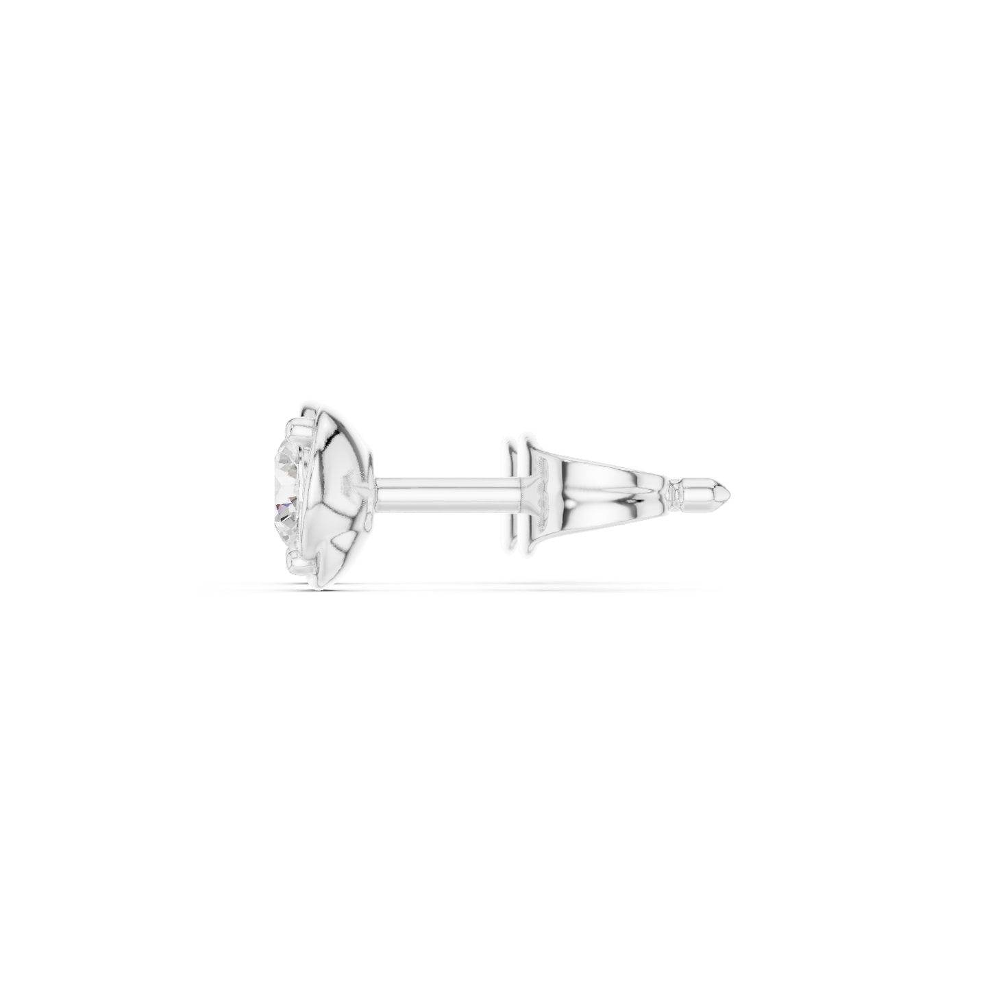 Round Cut Lab Grown Diamond Stud Earrings in White Gold