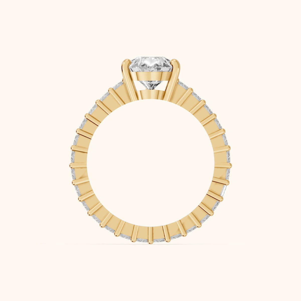 Mallory Shared Prong Pear Diamond Engagement Ring in Yellow Gold - FingerView.webp