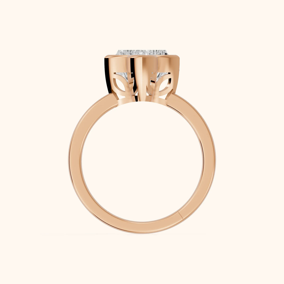 Millie Bezel Solitaire Lily Diamond Engagement Ring in Rose Gold - FingerView.webp