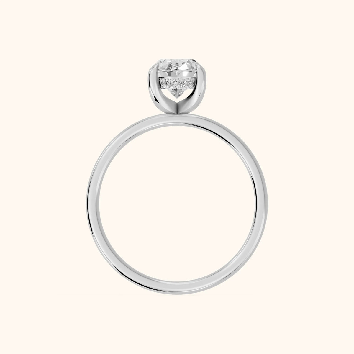 Charlotte Charm Solitaire Oval Diamond Engagement Ring in Platinum - FingerView