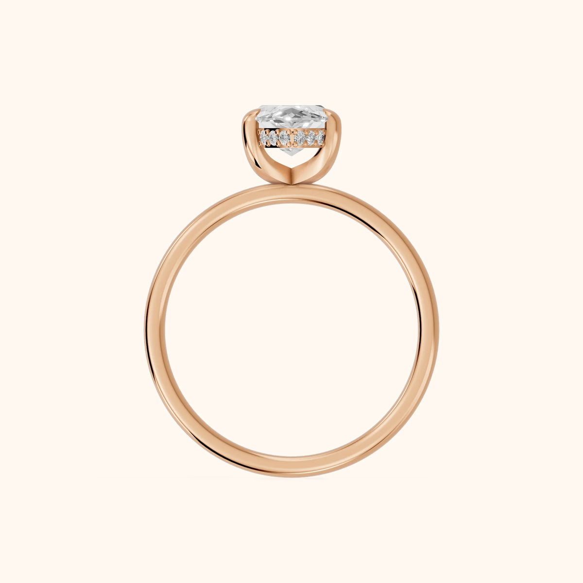 Charlotte Charm Solitaire Marquise Diamond Engagement Ring in Rose Gold - FingerView