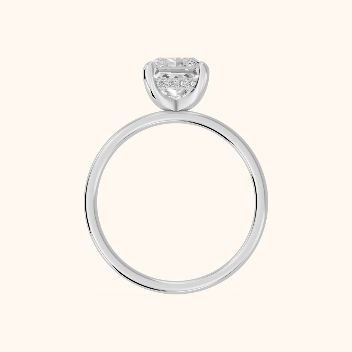 Charlotte Charm Solitaire Princess Diamond Engagement Ring in White Gold - FingerView
