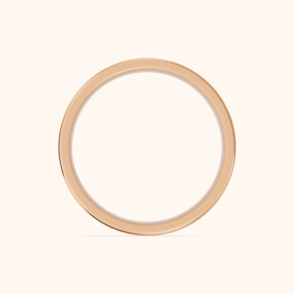 Sahana Hammered Step Edge Wedding Band in Rose Gold - FingerView