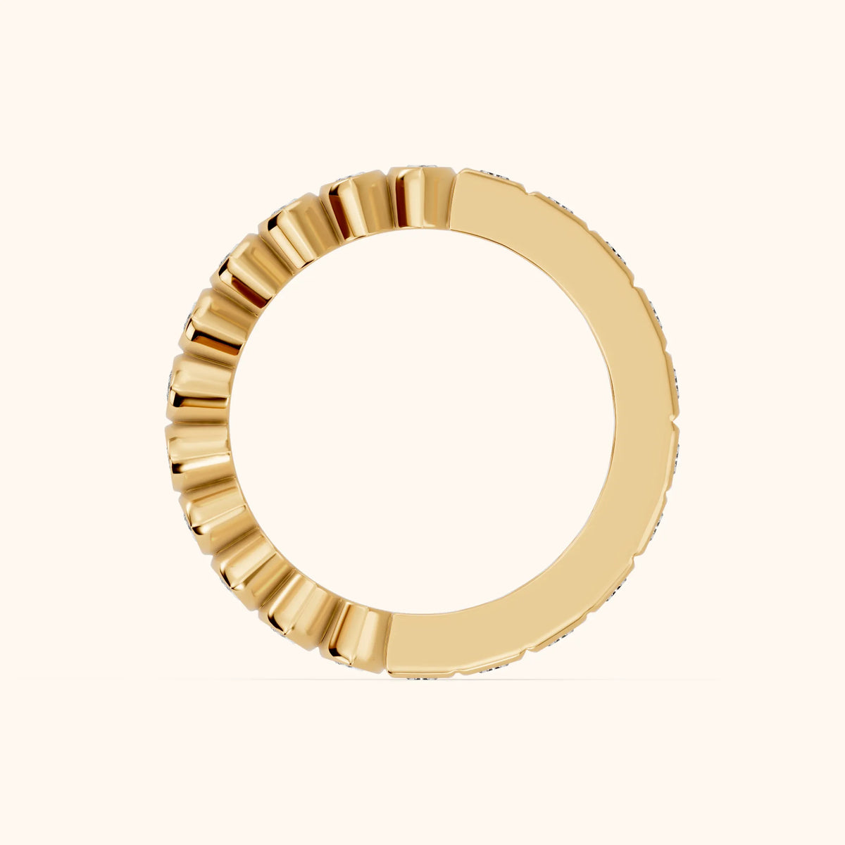 Pilar Bezel Marquise & Baguette Diamond Eternity Band in Yellow Gold - FingerView