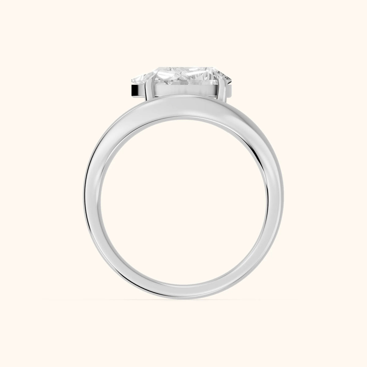 Katherine East-West Bypass Pear Diamond Engagement Ring in Platinum - FingerView.webp