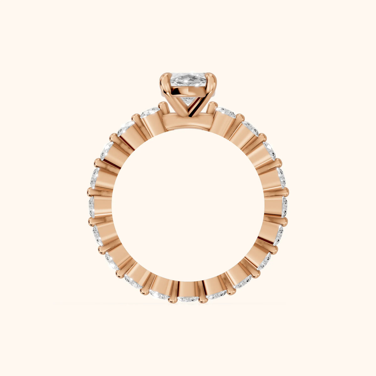 Piper Sidestone Marquise Diamond Engagement Ring in Rose Gold - FingerView.webp
