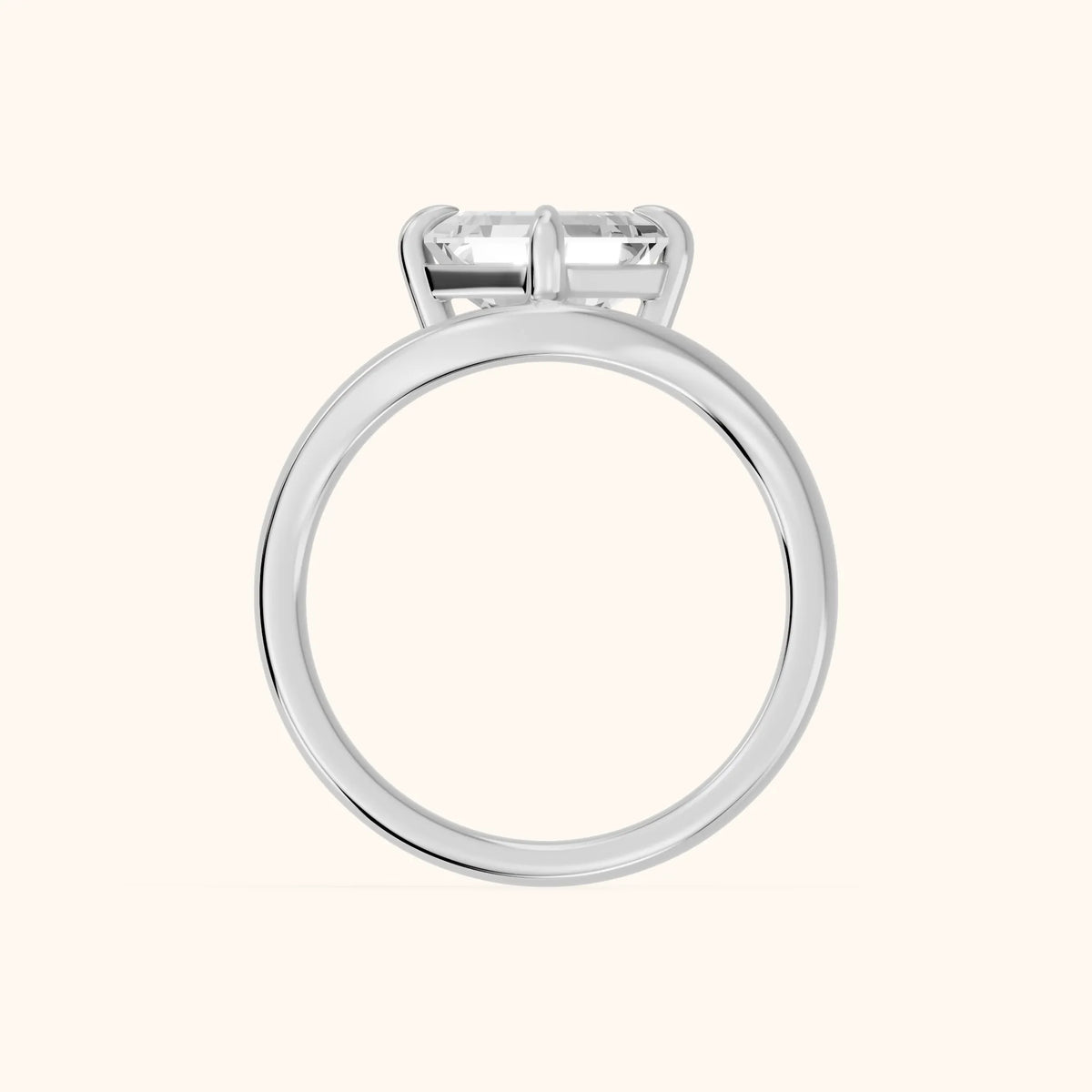 Madeleine Split Shank Asscher Diamond Engagement Ring in Platinum - FingerView.webp