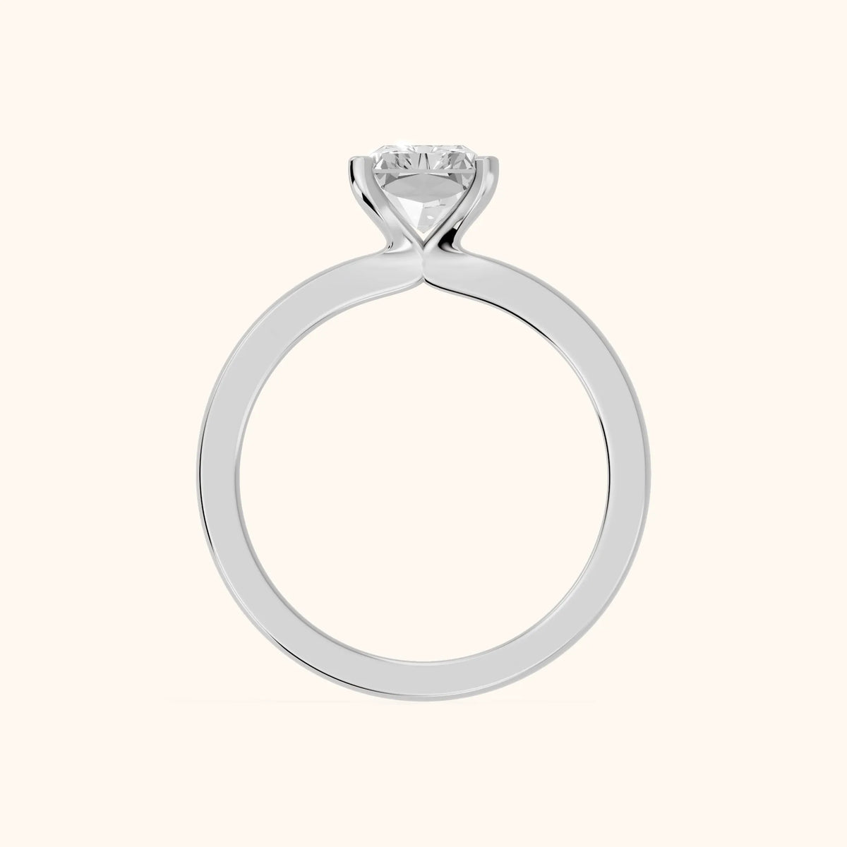 Matilda Cathedral Solitaire Radiant Diamond Engagement Ring in Platinum - FingerView.webp