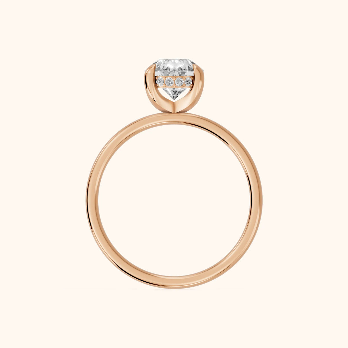 Charlotte Charm Solitaire Pear Diamond Engagement Ring in Rose Gold - FingerView