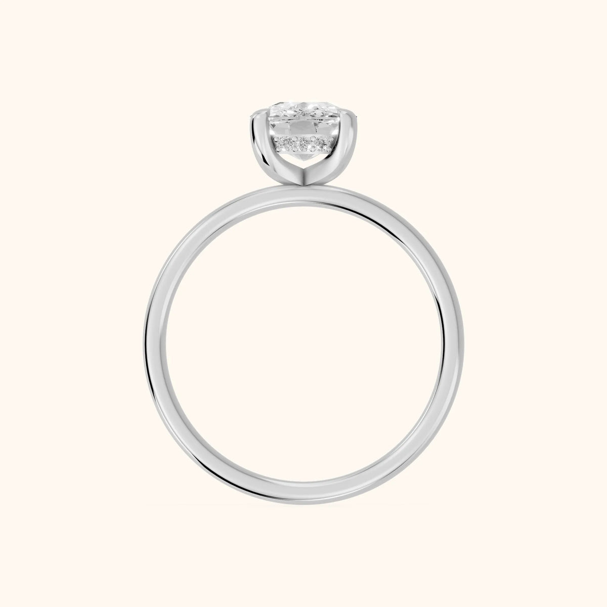 Charlotte Charm Cushion Diamond Solitaire Ring in Silver - FingerView