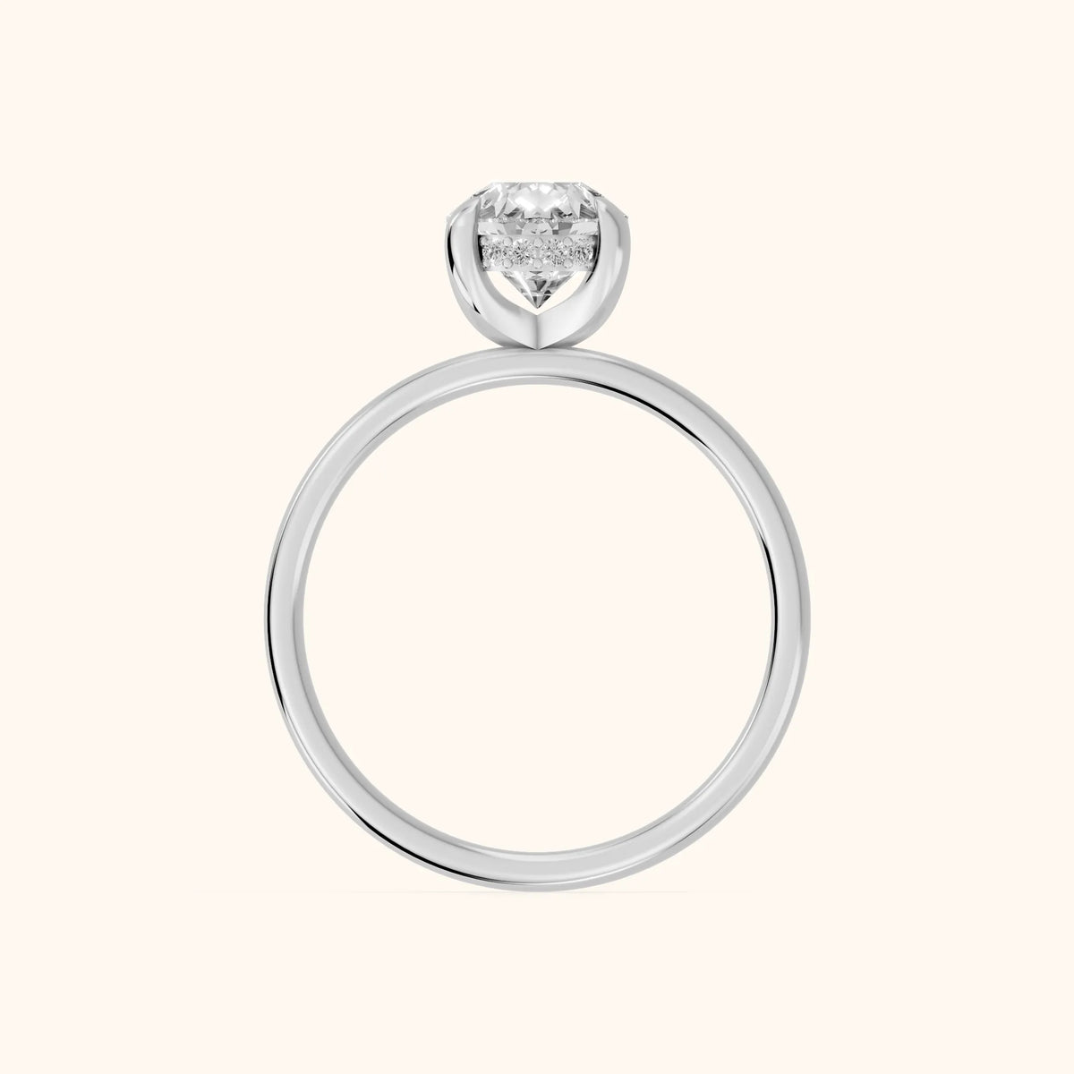 Charlotte Charm Solitaire Pear Diamond Engagement Ring in White Gold - FingerView