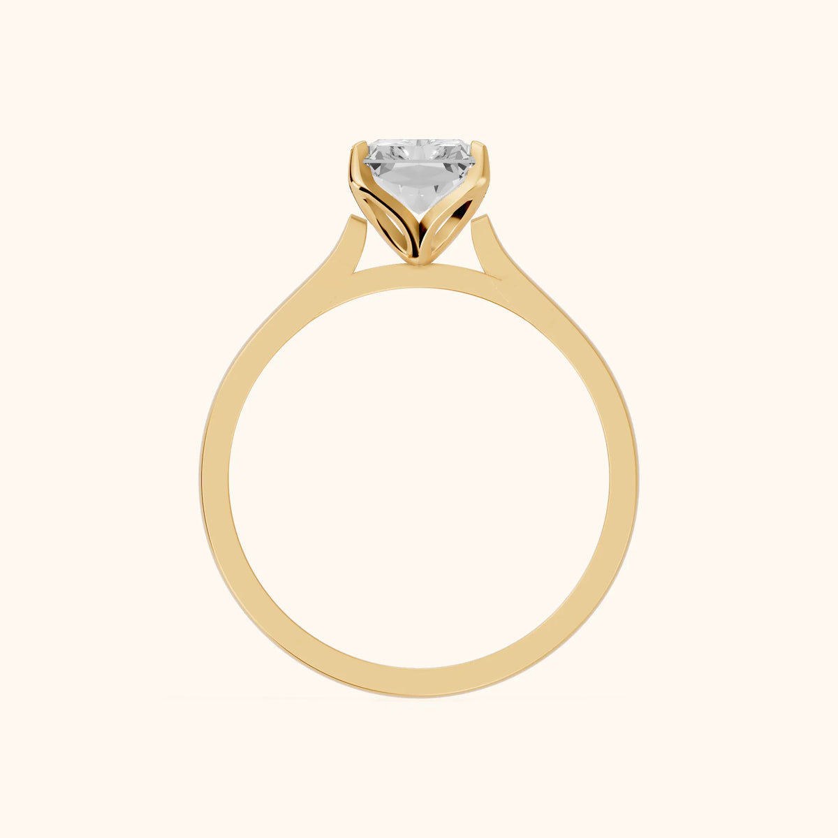 Isabella Bloom Solitaire Radiant Diamond Engagement Ring in Yellow Gold - FingerView
