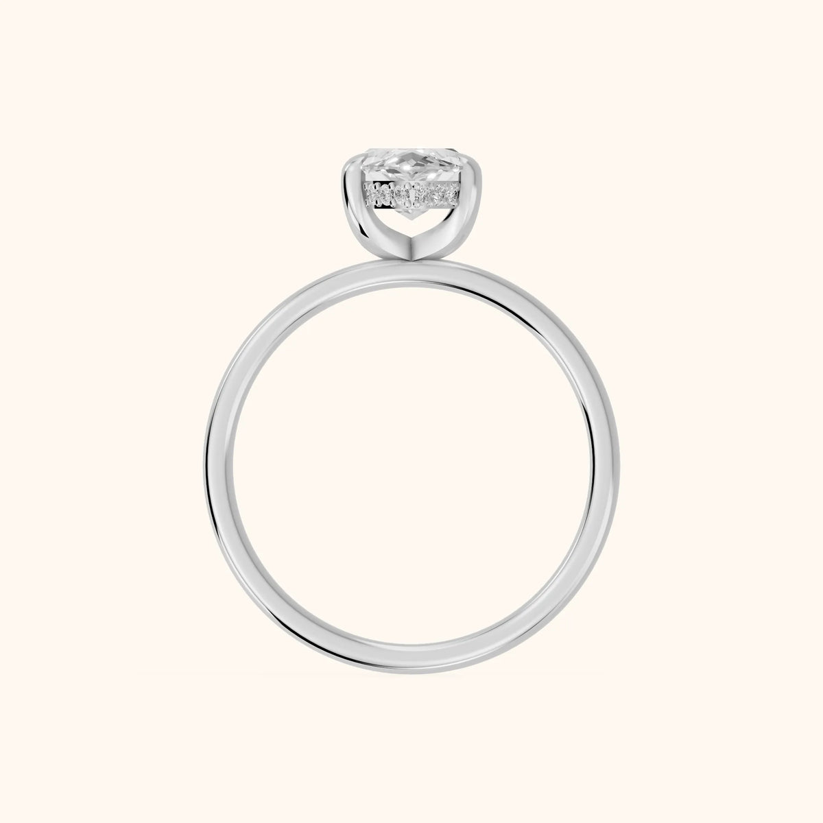 Charlotte Charm Solitaire Marquise Diamond Engagement Ring in Silver - FingerView