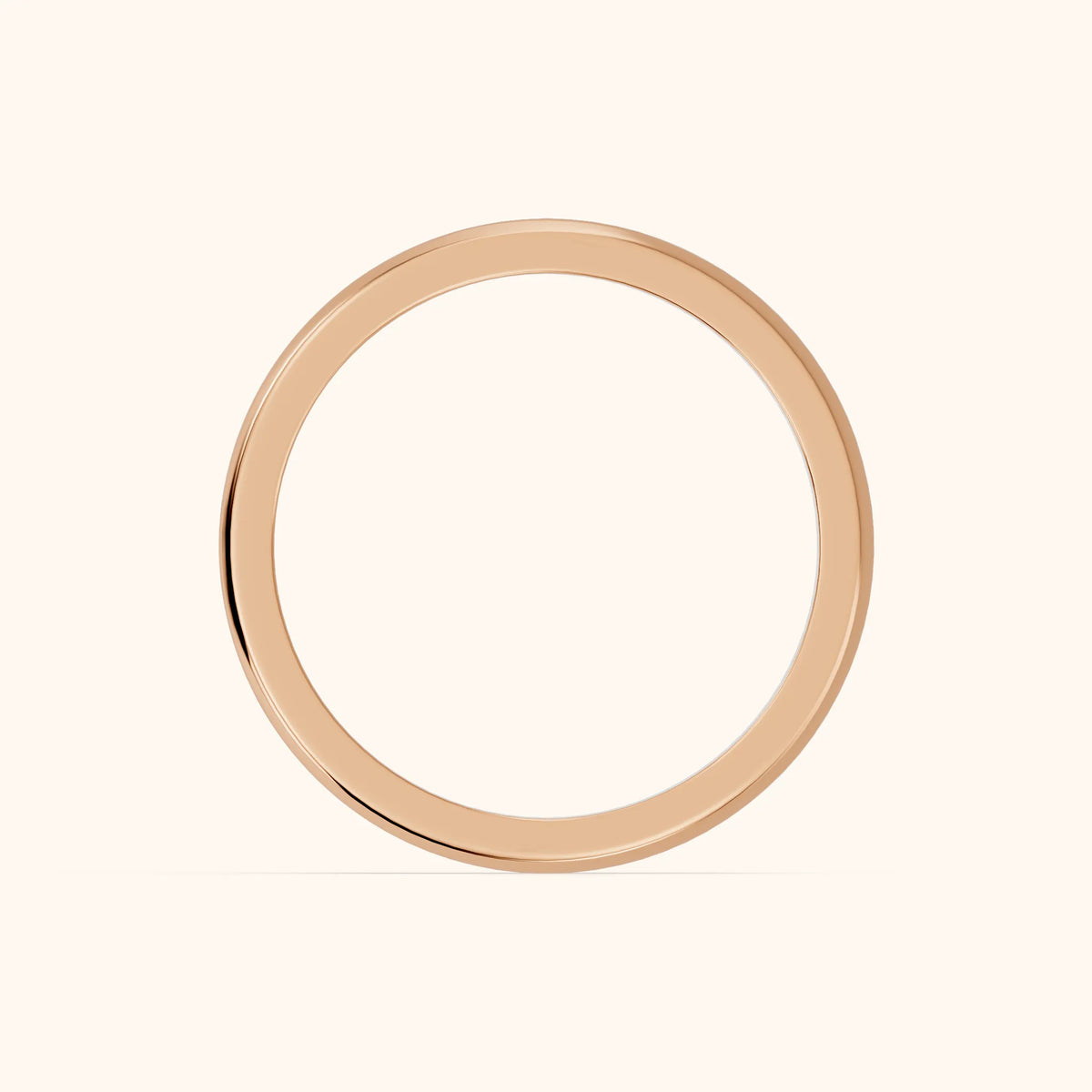Navya Carved Milgrain Wedding Band in Rose Gold - FingerView