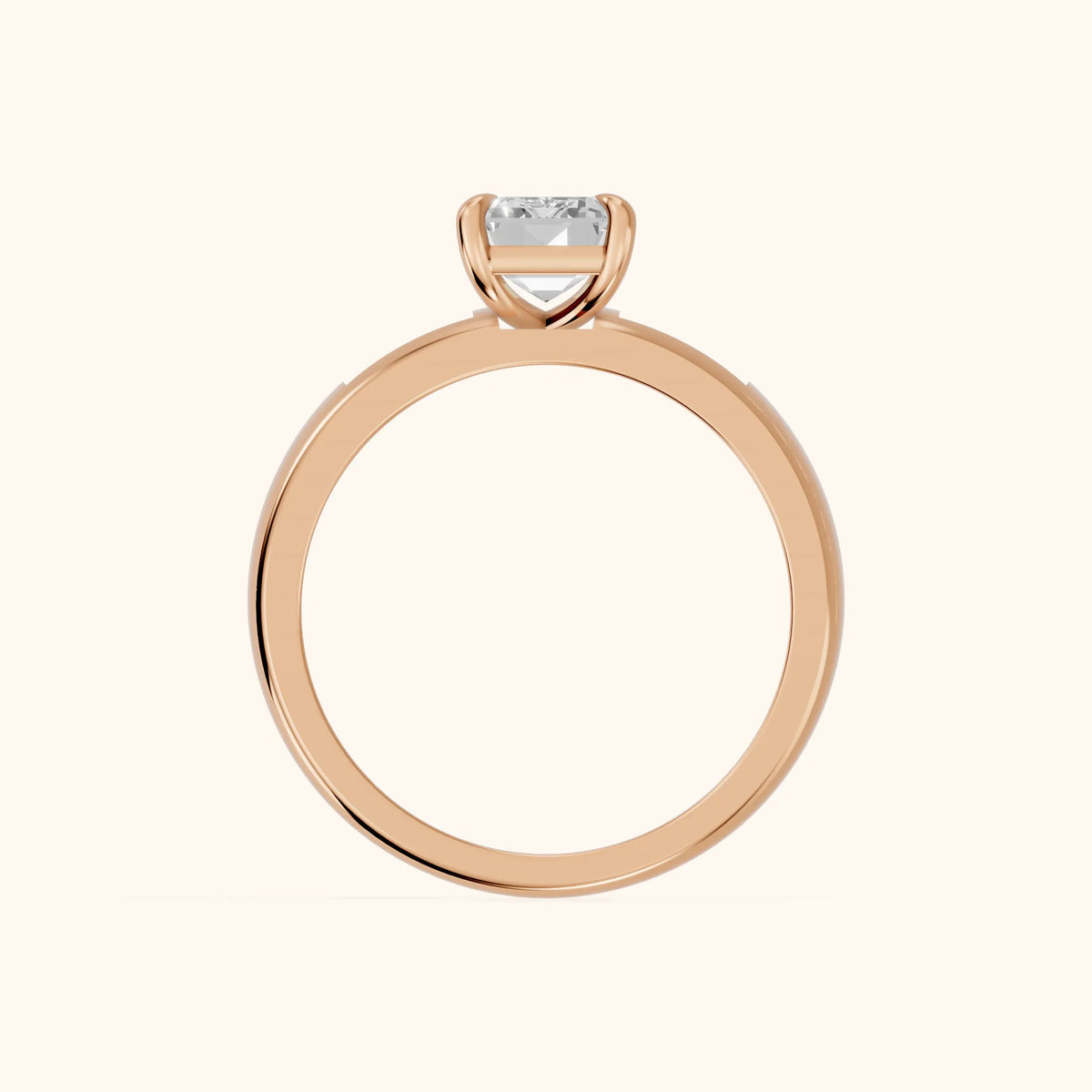 Elsie Channel Set Emerald Diamond Engagement Ring in Rose Gold - FingerView.webp