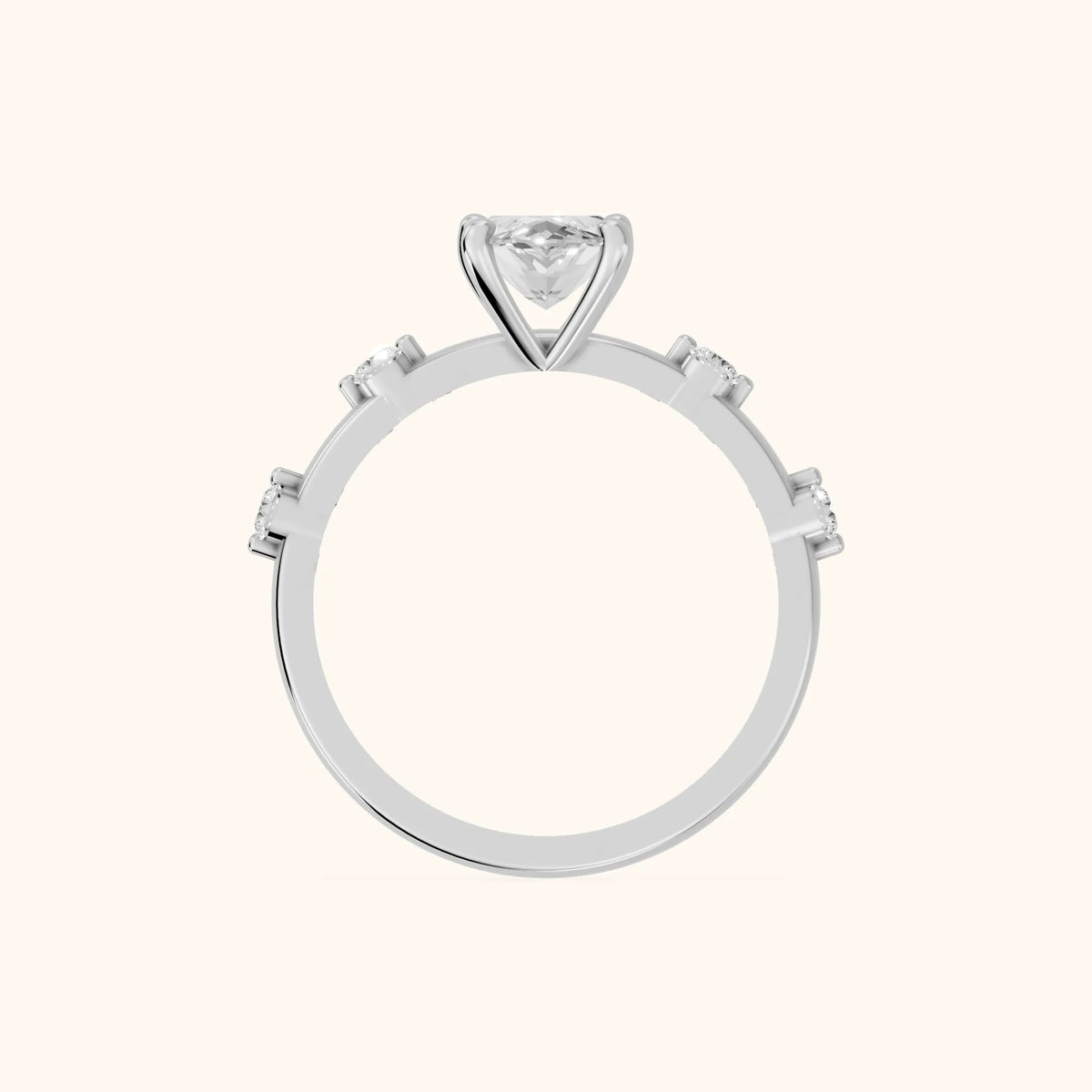 Elena Radiance Solitaire Marquise Diamond Engagement Ring in Platinum - FingerView