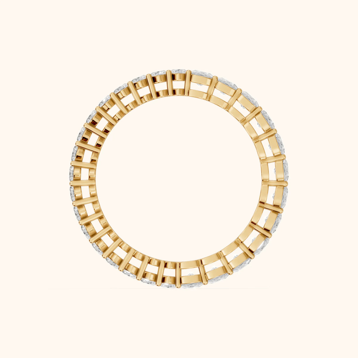 Tania Shared Prong Marquise & Cushion Diamond Eternity Band in Yellow Gold - FingerView