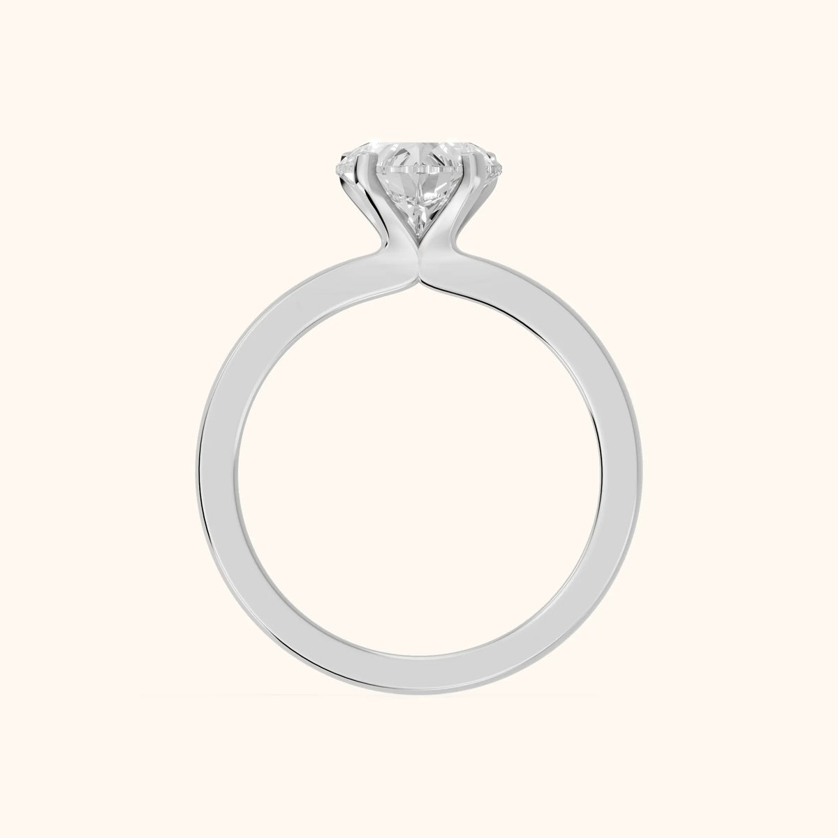 Matilda Cathedral Solitaire Heart Diamond Engagement Ring in Silver - FingerView.webp