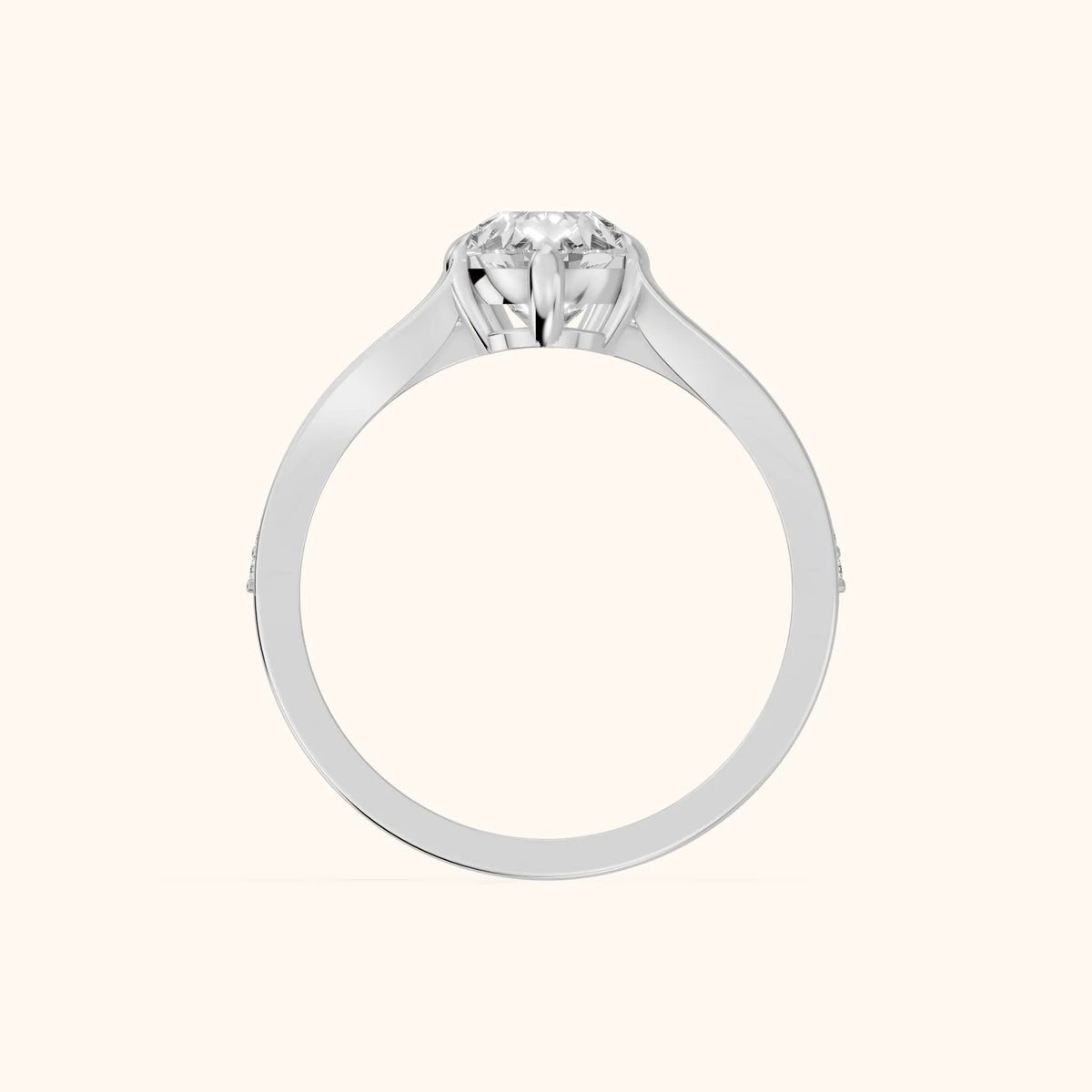 Lucinda Split Shank Pear Diamond Engagement Ring in Platinum - FingerView.webp