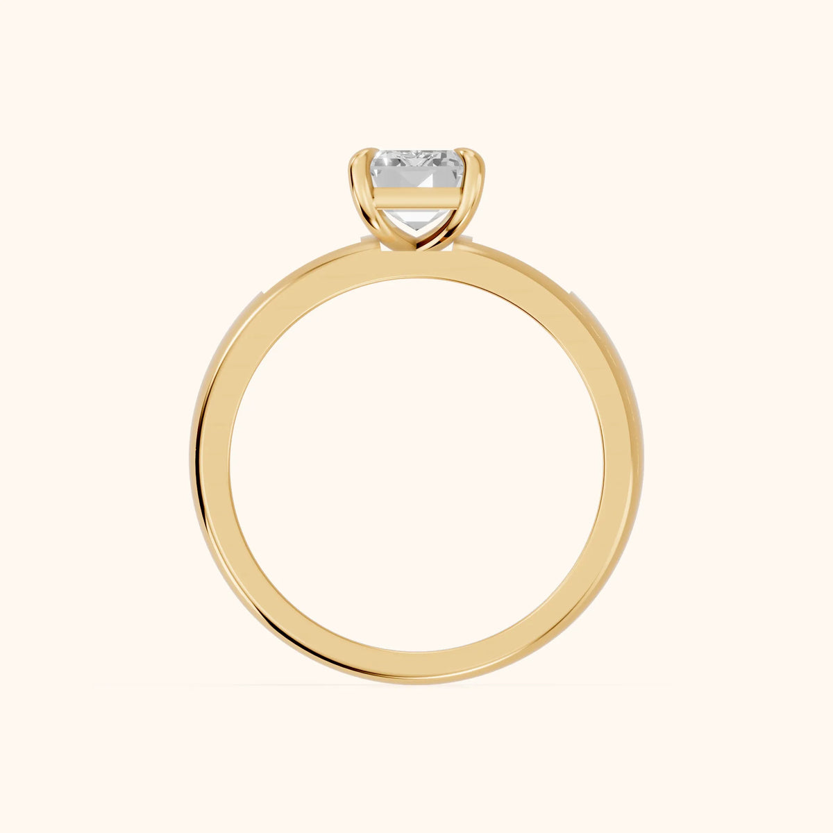 Elsie Channel Set Emerald Diamond Engagement Ring in Yellow Gold - FingerView.webp