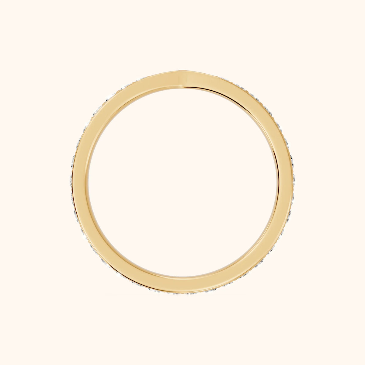 Zita Tapered Riviera Round Diamond Eternity Band in Yellow Gold - FingerView