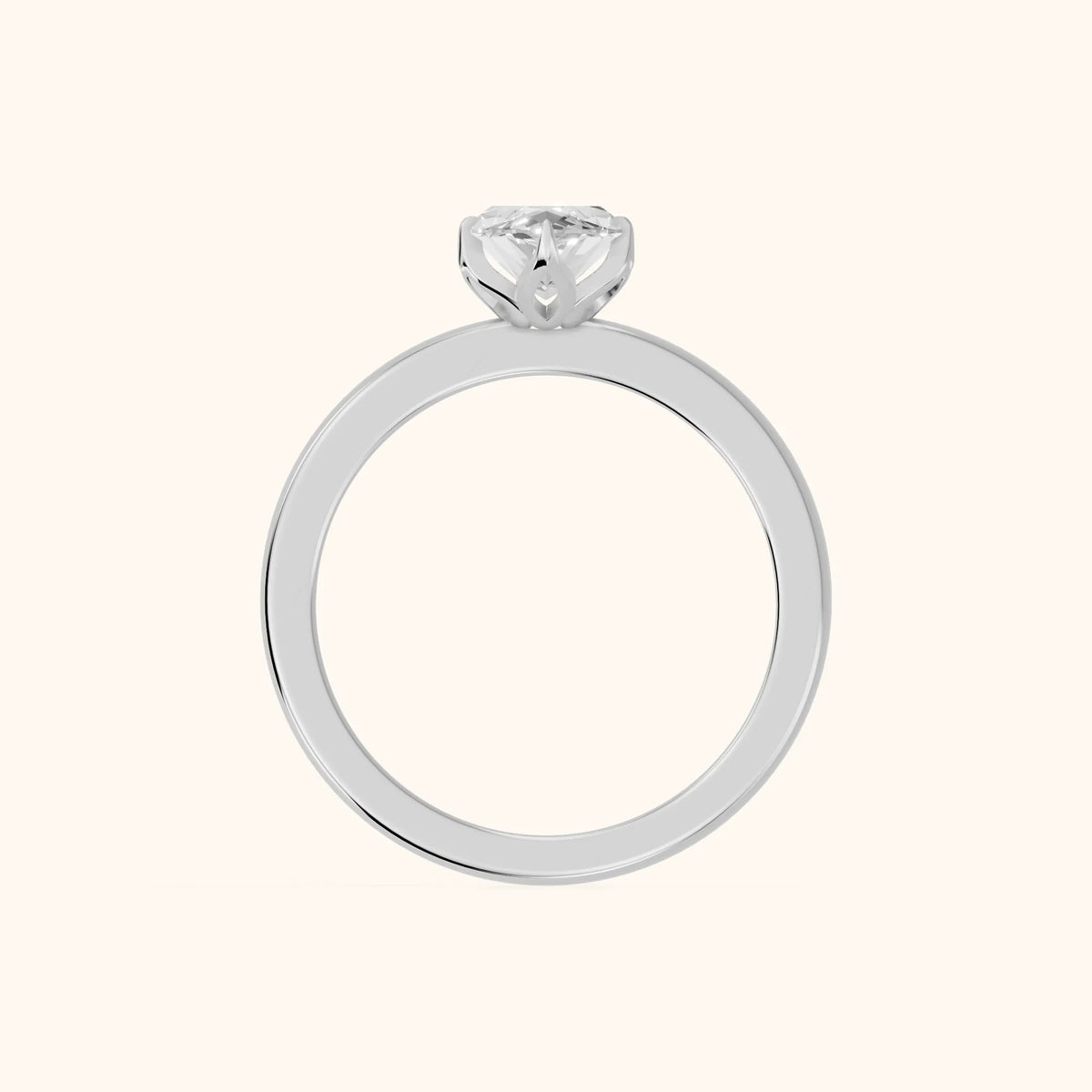 Serena Blossom Marquise Solitaire Engagement Ring in Platinum - FingerView