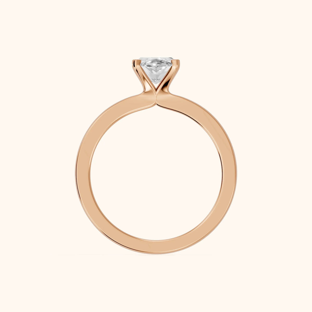 Matilda Cathedral Solitaire Marquise Diamond Engagement Ring in Rose Gold - FingerView.webp
