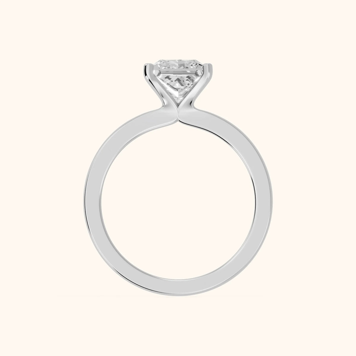 Matilda Cathedral Solitaire Princess Diamond Engagement Ring in Platinum - FingerView.webp