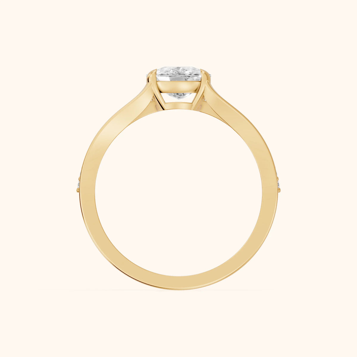 Lucinda Split Shank Cushion Diamond Engagement Ring in Yellow Gold - FingerView.webp
