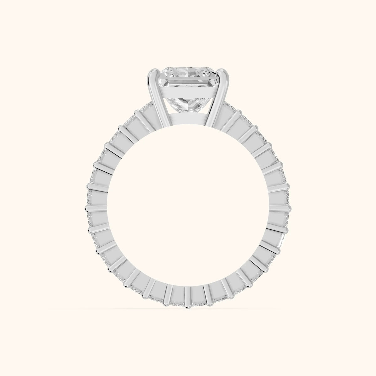 Mallory Shared Prong Princess Diamond Engagement Ring in Platinum - FingerView.webp