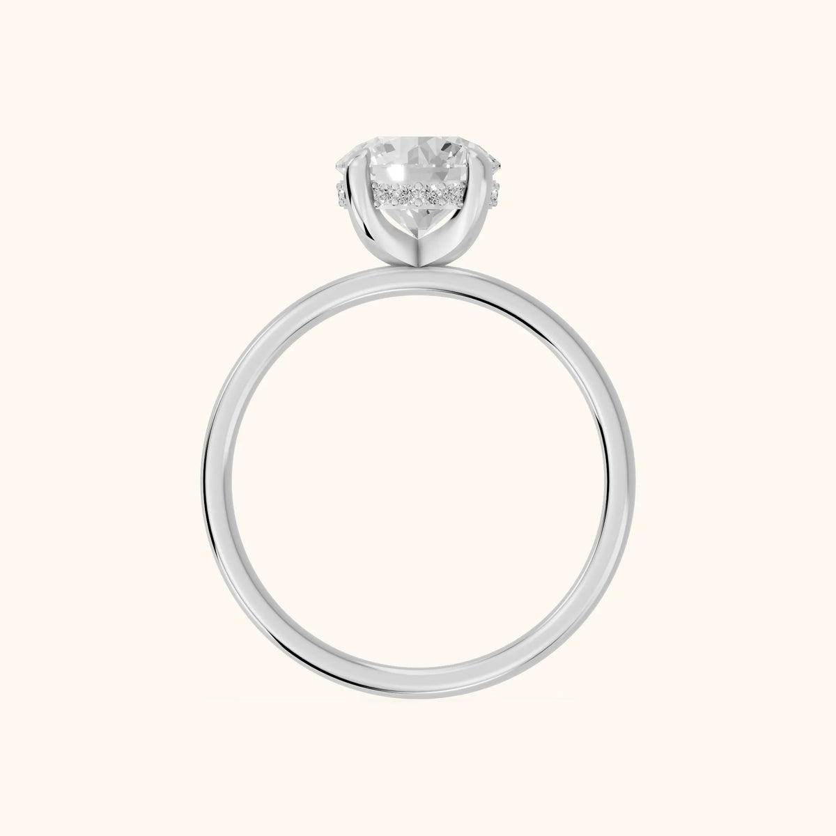 Charlotte Charm Solitaire Round Diamond Engagement Ring in Platinum - FingerView