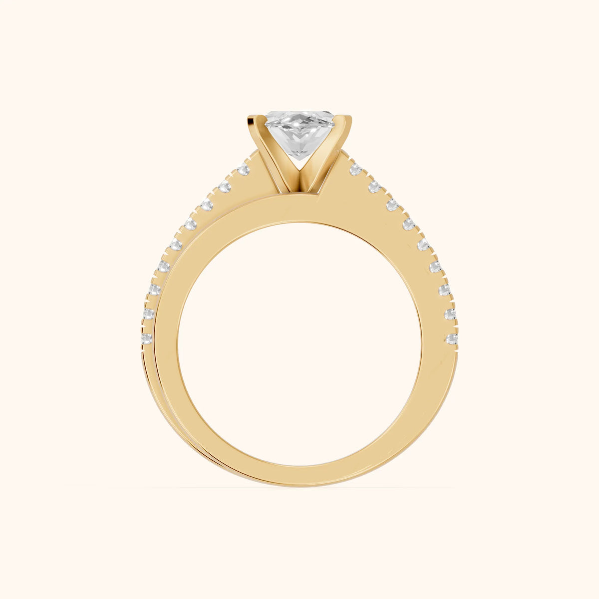Edith Criss Cross Pavé Marquise Diamond Engagement Ring in Yellow Gold - FingerView.webp