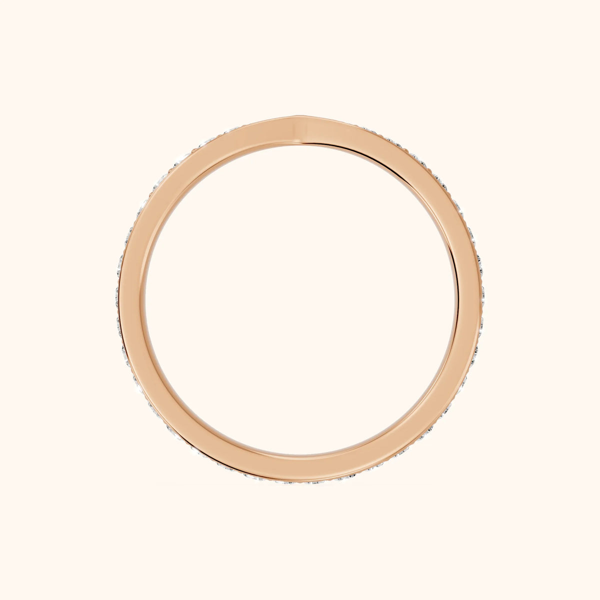 Zita Tapered Riviera Round Diamond Eternity Band in Rose Gold - FingerView