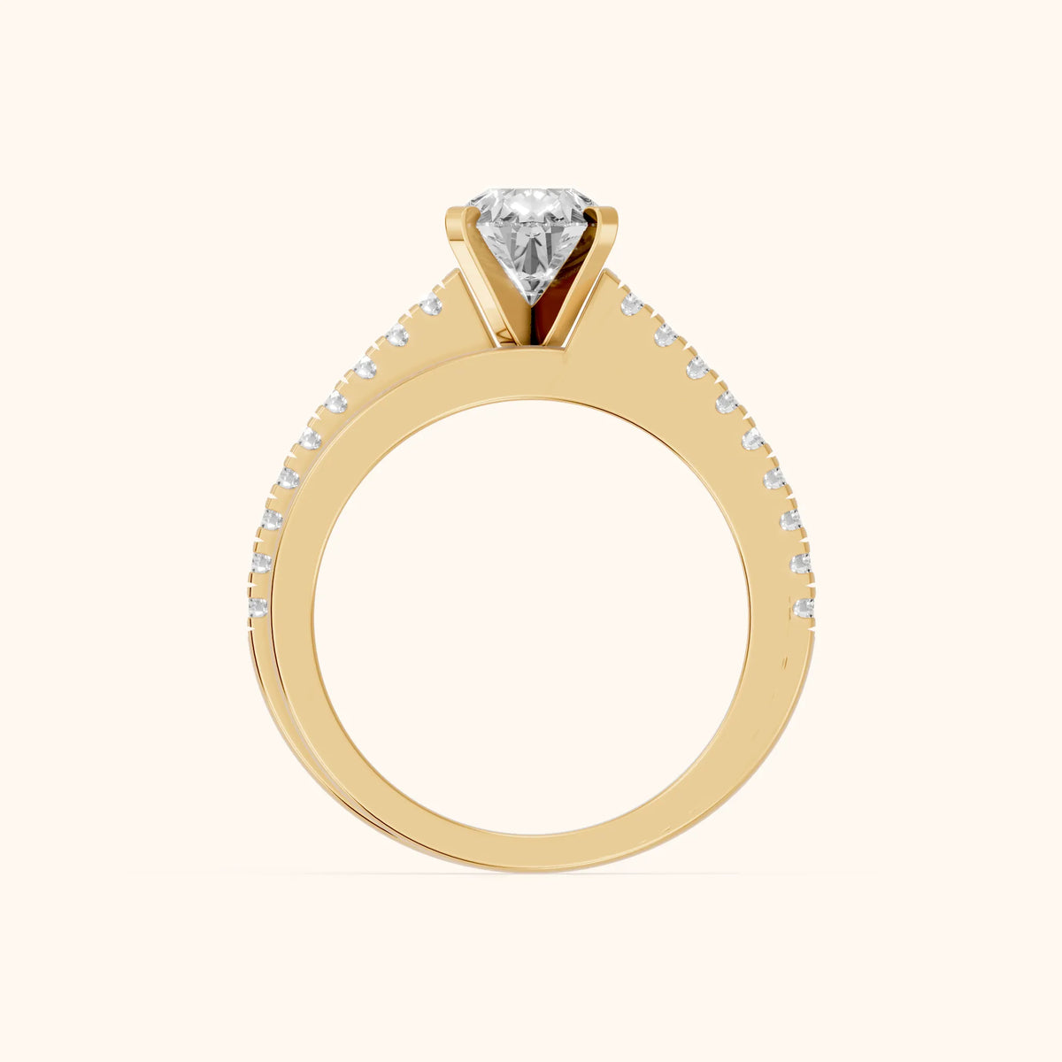 Edith Criss Cross Pavé Pear Diamond Engagement Ring in Yellow Gold - FingerView.webp