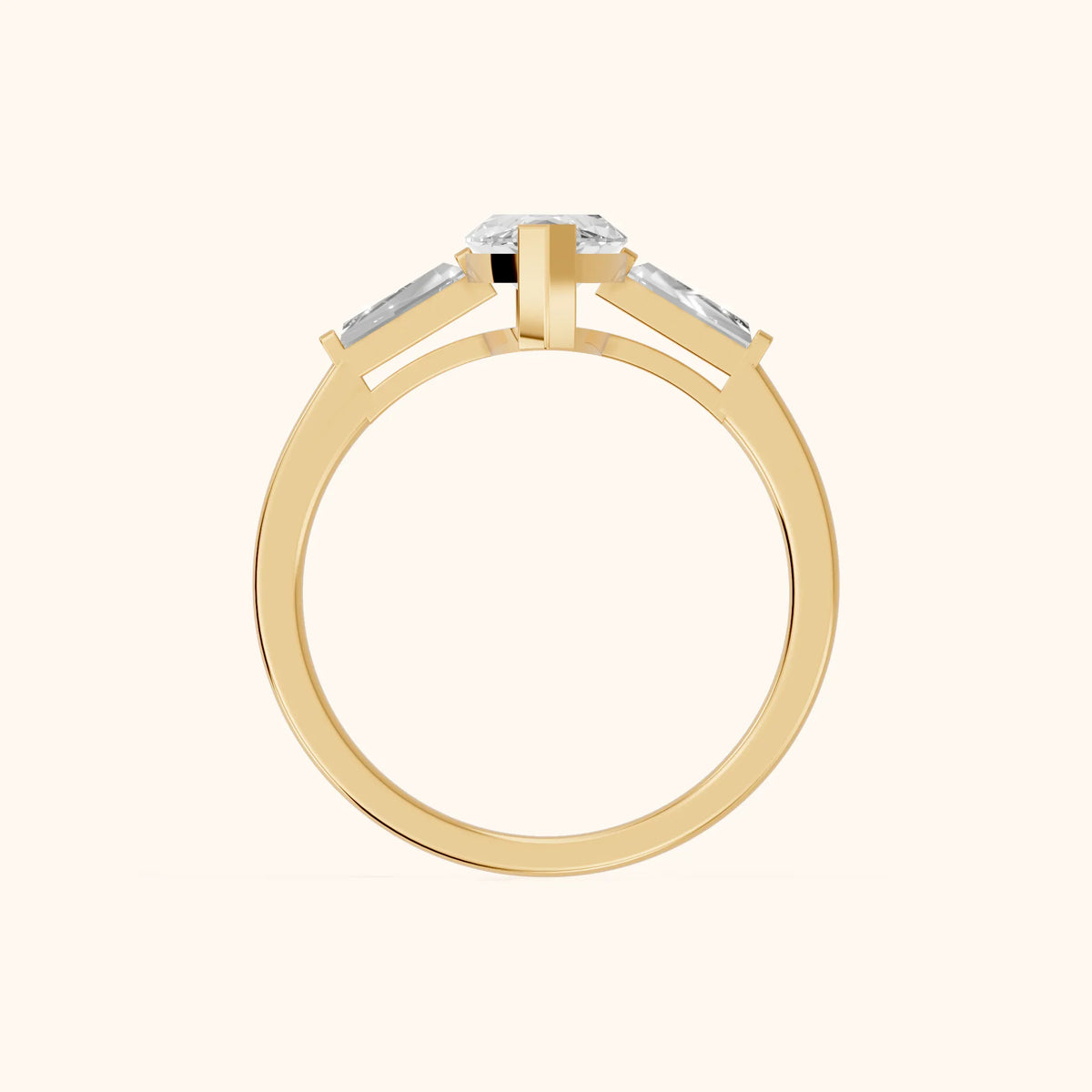 Winnie Three-Stone Marquise Diamond Engagement Ring in Yellow Gold - FingerView.webp