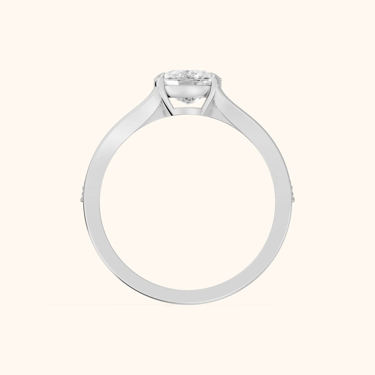 Lucinda Split Shank Cushion Diamond Engagement Ring in Silver - FingerView.webp