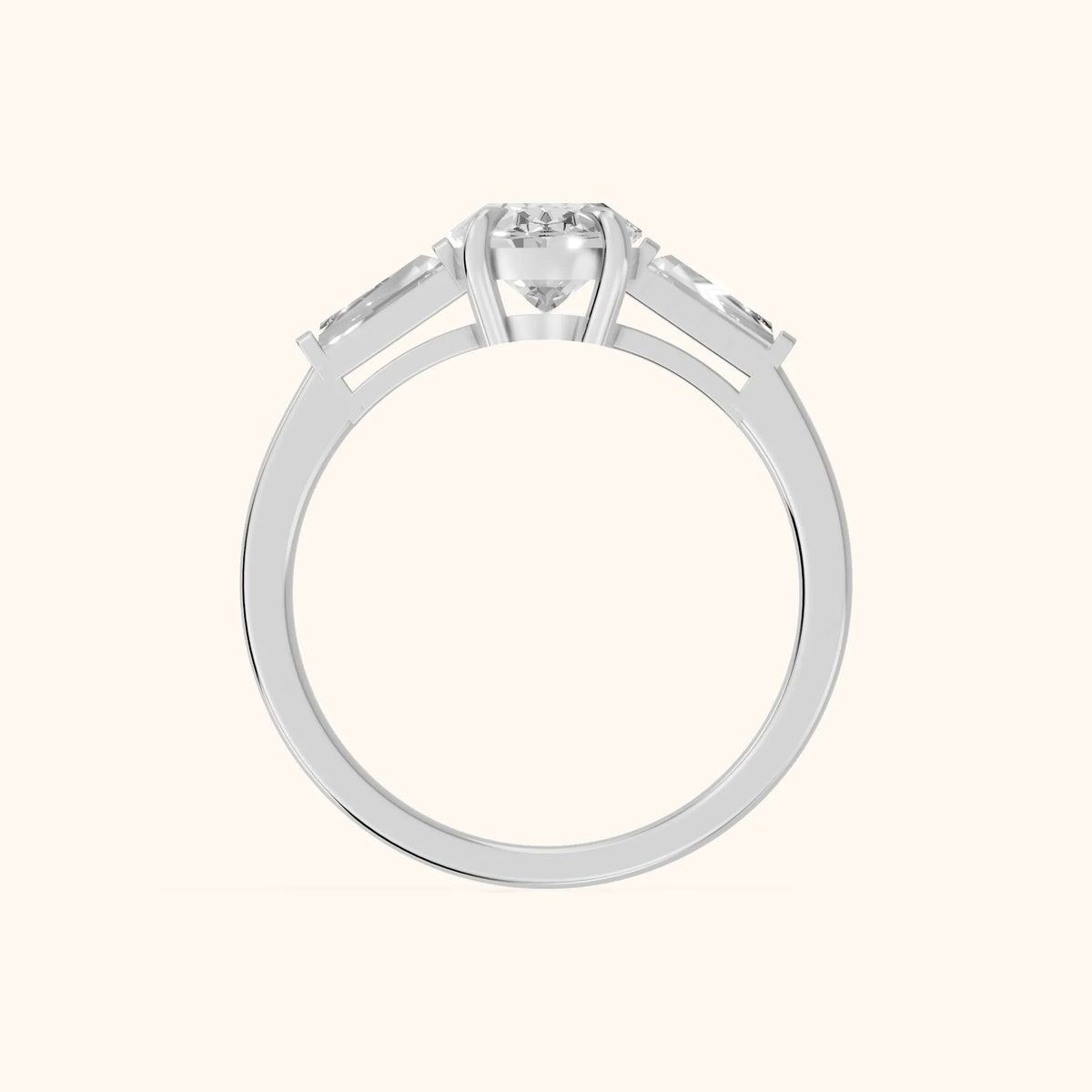 Winnie Three-Stone Oval Diamond Engagement Ring in White Gold - FingerView.webp