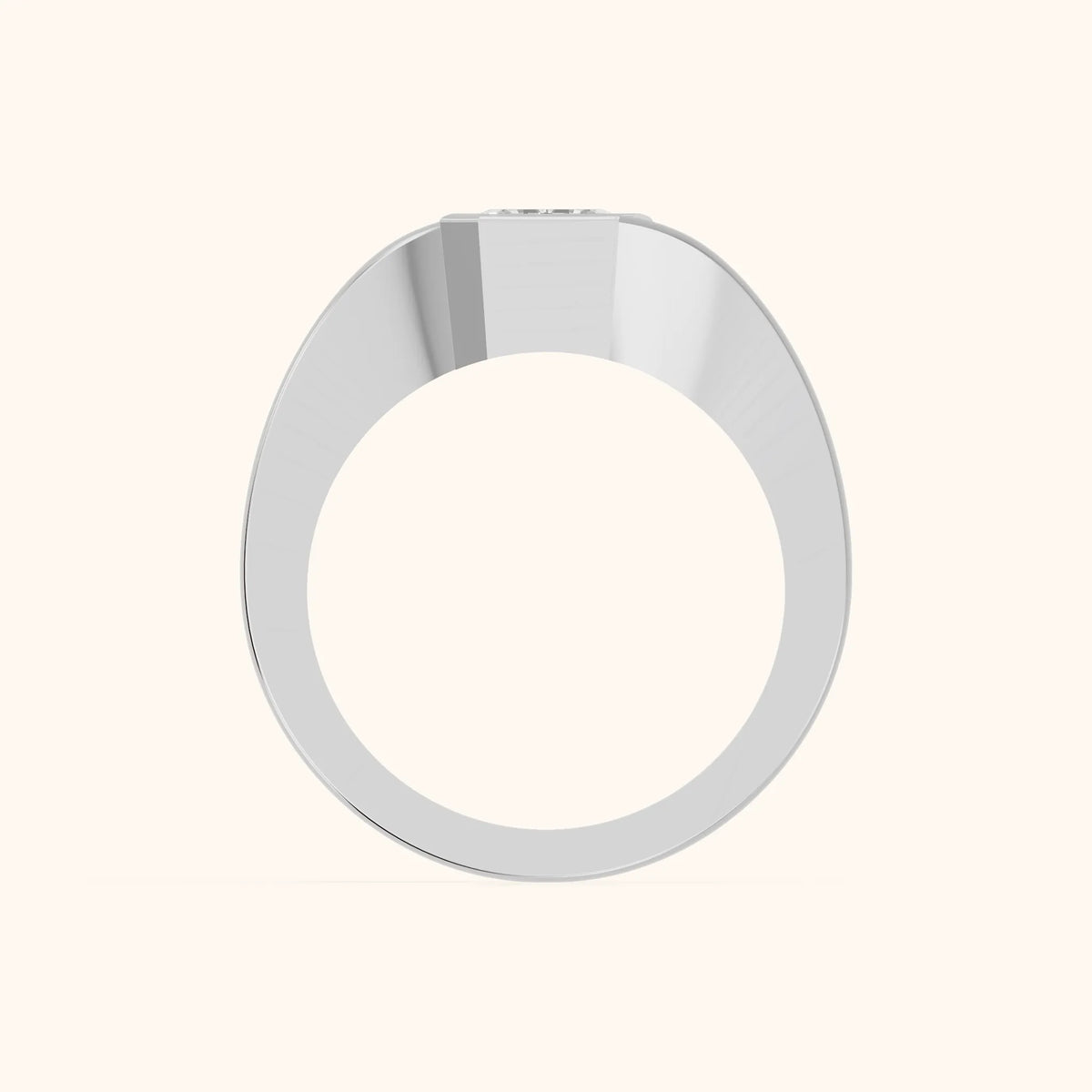 Frances Partial Bezel Bypass Emerald Diamond Engagement Ring in White Gold - FingerView.webp