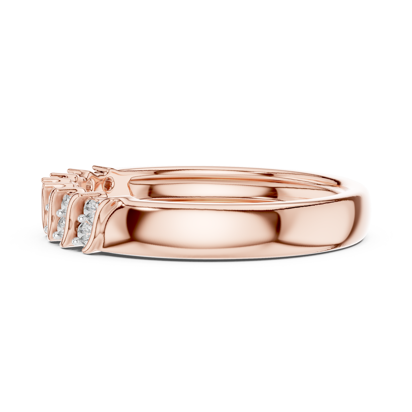 Round Cut Lab Grown Diamond Ring in Rose Gold