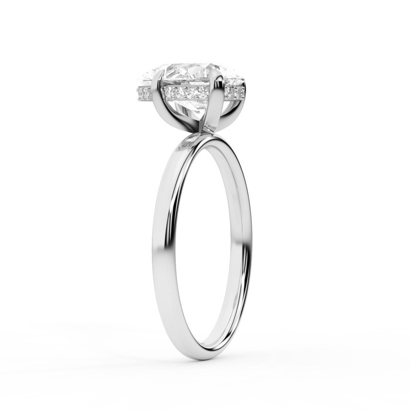 Pear Cut Lab Grown Diamond Solitaire Engagement Ring in White Gold