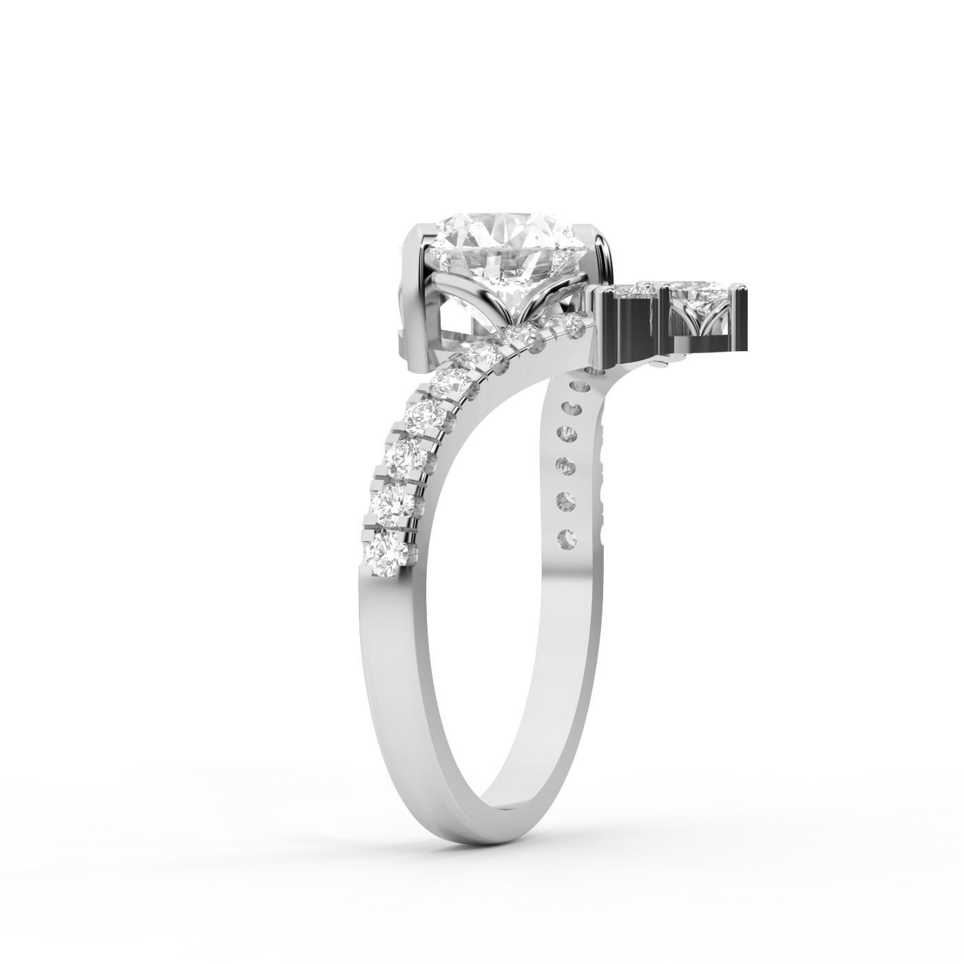 Round Cut Lab Grown Diamond Isabella Legacy Engagement Ring in Silver