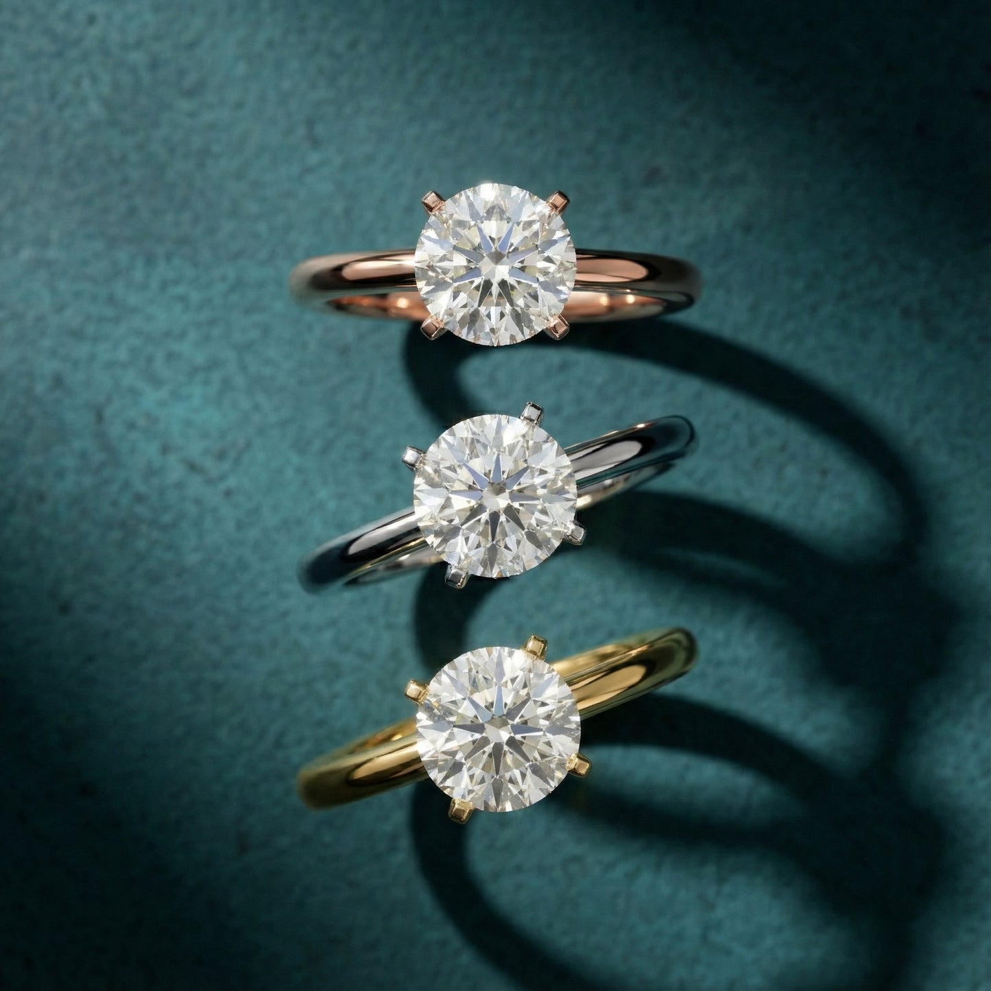 Round Cut Lab Grown Diamond Solitaire Engagement Ring in Silver with Floral Basket Setting