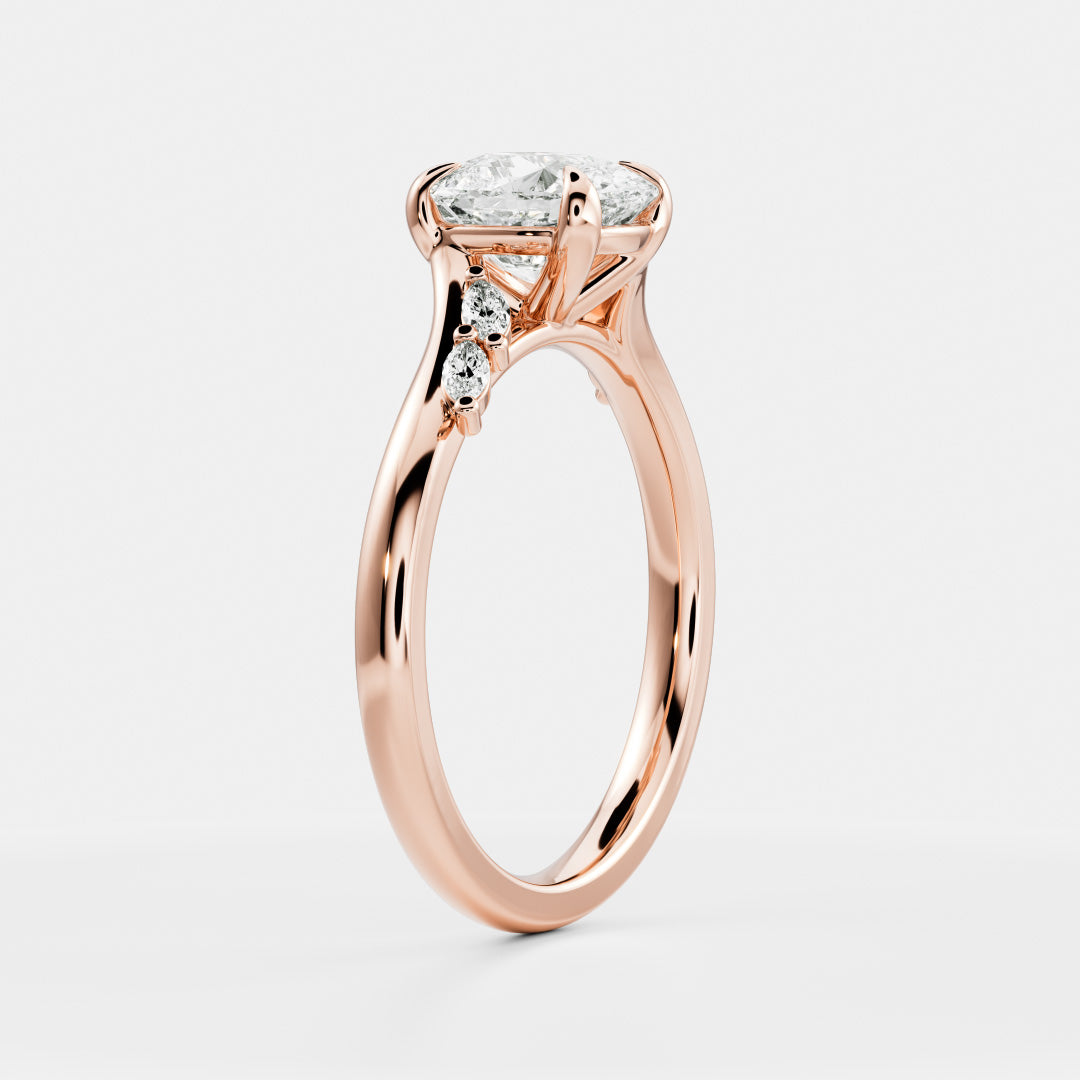 Cushion Cut Lab Grown Diamond Ring in Rose Gold