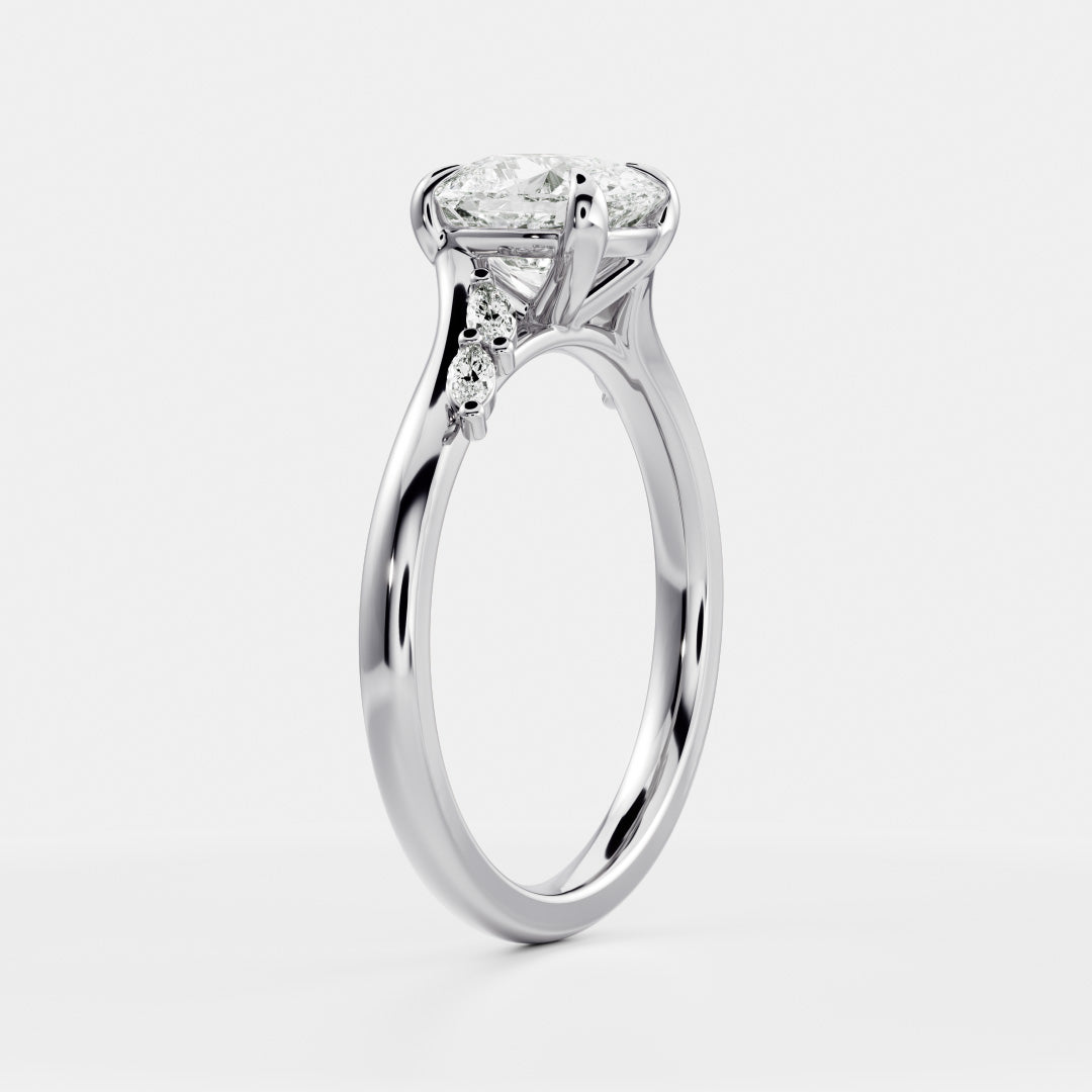 Cushion Cut Lab Grown Diamond Ring in White Gold