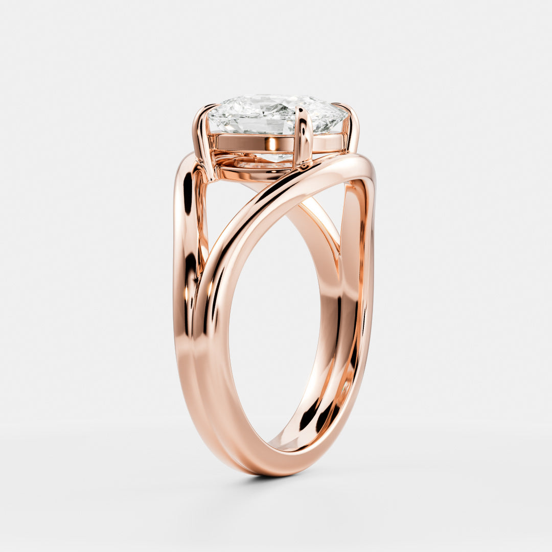 Cushion Cut Lab Grown Diamond Ring in Rose Gold