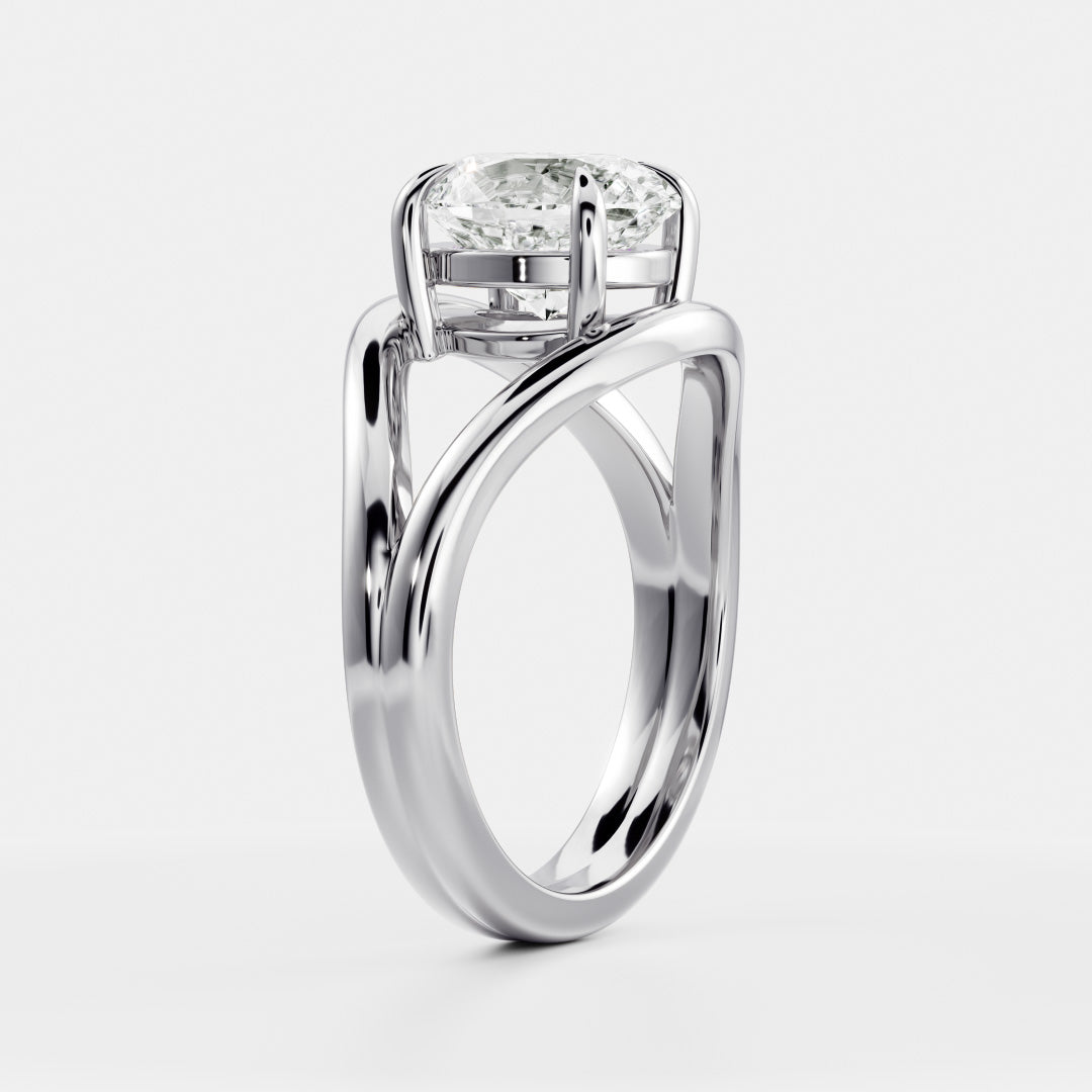 Oval Cut Lab Grown Diamond Ring in Platinum