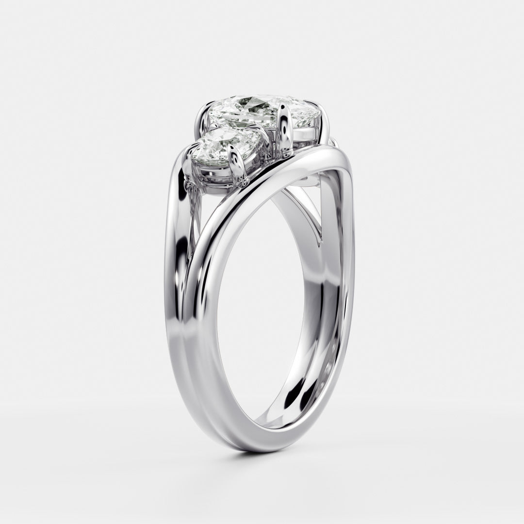 Cushion Cut Lab Grown Diamond Ring in Silver
