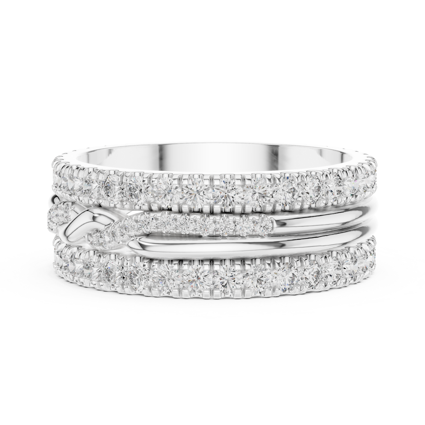 Round Cut Lab Grown Diamond Ring in White Gold